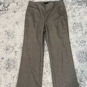Talbots dress pants trousers wool brown wide leg 14 petite